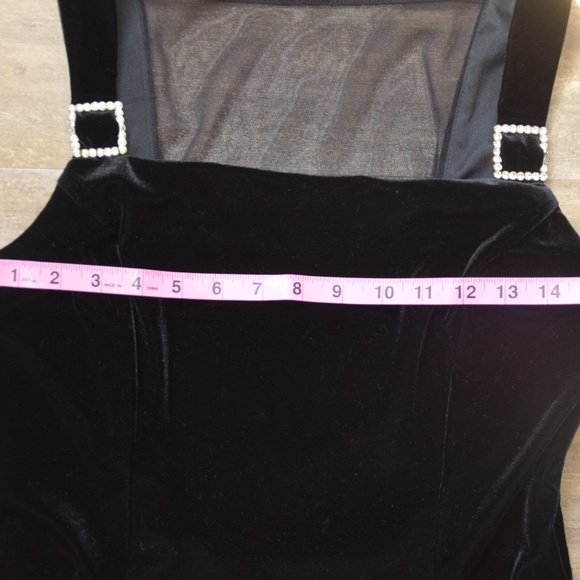 Scott McClintock Black Velvet Sheer-back Dress - Picture 6 of 8